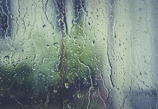 Rain on window.