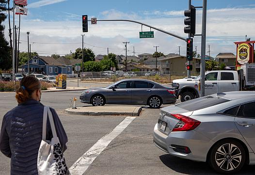 Person crossing a road