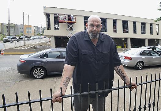 Braddock Mayor John Fetterman stands near the former site of the borough's sole hospital.