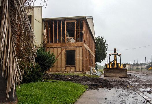 Apartments at Carriage Park Apartments are under construction after being damaged by Hurricane Harvey.