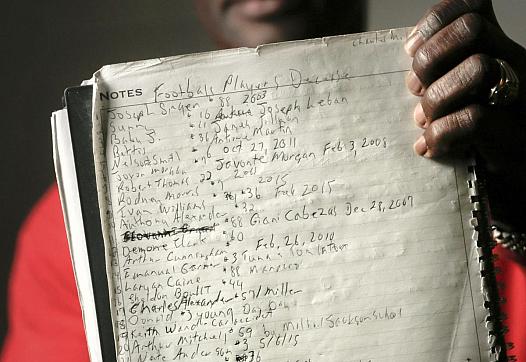 Jerome Temple holds a list of 28 former players on the Panthers youth football team who were killed over a 140-year-span.
