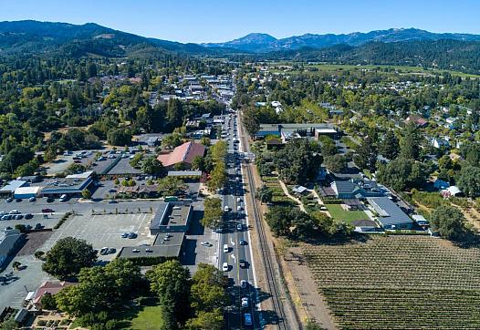 Traffic runs through St. Helena.