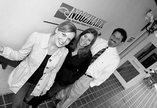 Noozhawks Lara Cooper, left, Giana Magnoli and Bill Macfadyen led the company’s Prescription for Abuse series, a California Endo