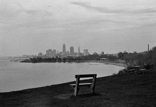 Photo of Cleveland's skyline from Edgewater Beach by Adora Ezepue