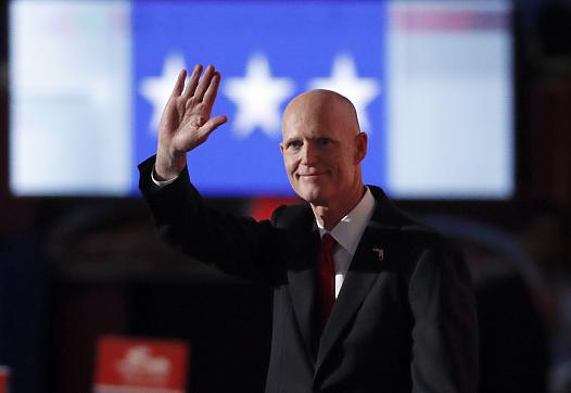 Florida Gov. Rick Scott speaks during the third day of the Republican National Convention in Cleveland, Wednesday, July 20, 2016