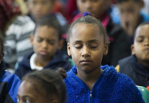 Students practice mindfulness practice