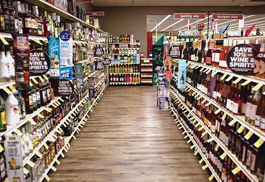 The alcohol department at a grocery store Albuquerque on June 26, 2022.