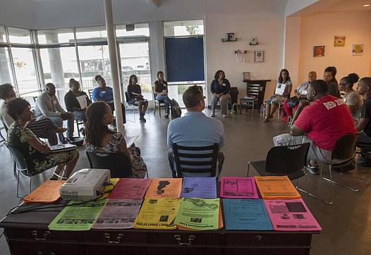 Community leaders meet every month at the Arcade Community Center.