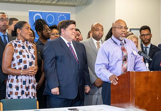 Kilroy Watkins voices support for a new Illinois law that protects the right to vote for people in detention awaiting trial.