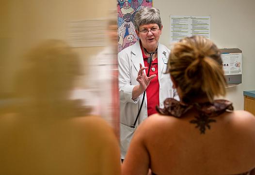 Doctor providing medical exam