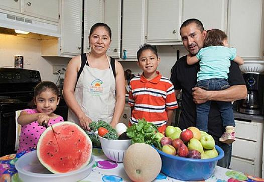 A fresh start: Roseland's Alejandra Sarmiento, second from left, has helped put her family on a healthier track with fresh food and exercise.