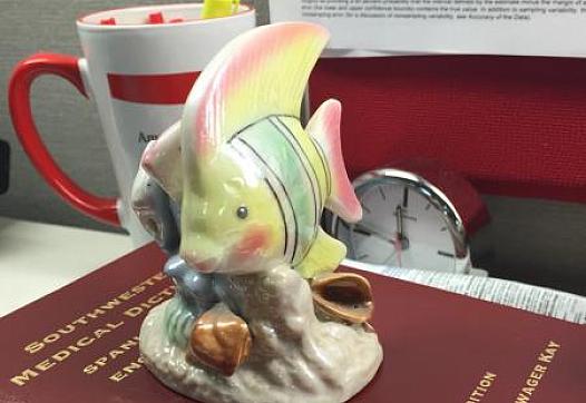 Image of fish given as gift by journalism professor