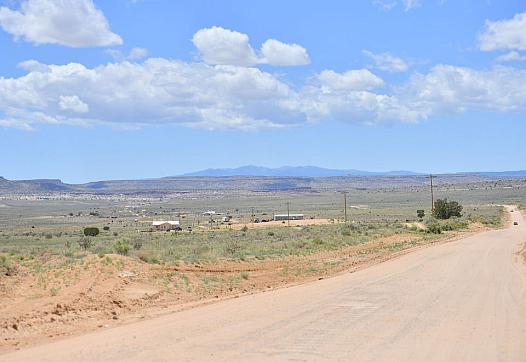 Homes on the To’Hajiilee Indian Reservation, New Mexico, part of the Navajo Nation.