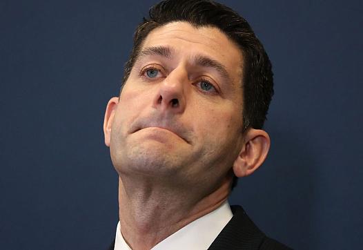 Speaker of the House Paul Ryan looking embarrassed 