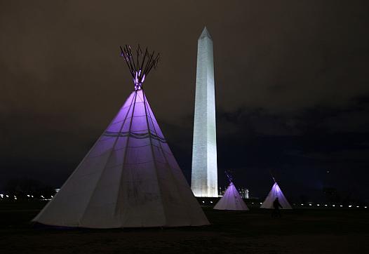 A scene from a Standing Rock Sioux Tribe protest in Washington, D.C. last year. (Photo by Alex Wong/Getty Images)