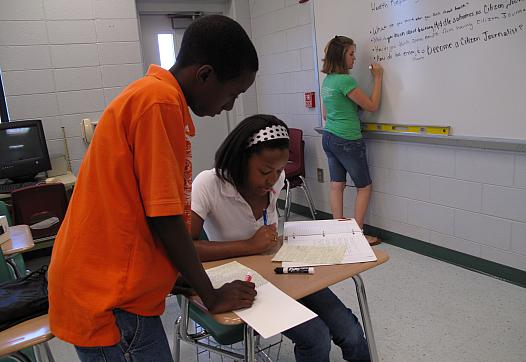African American student in classroom