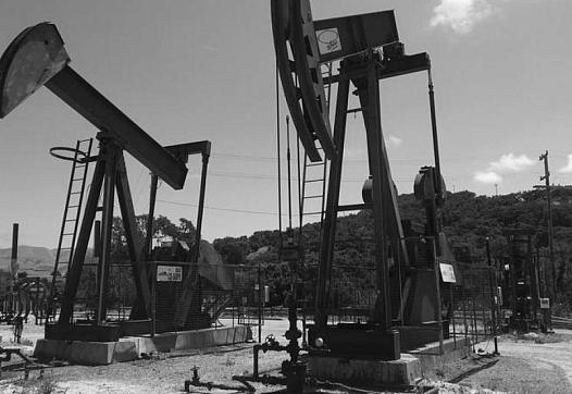 Oil wells at the Arroyo Grande Oil Field.