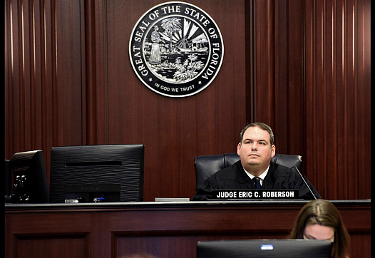 Juvenile Circuit Court Judge Eric Robertson presided at a hearing last week in the case of Tyron Calhoun, 12, accused in the sho