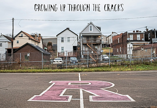 A basketball court on Railroad Way in Rankin. (Michael M. Santiago/Post-Gazette)