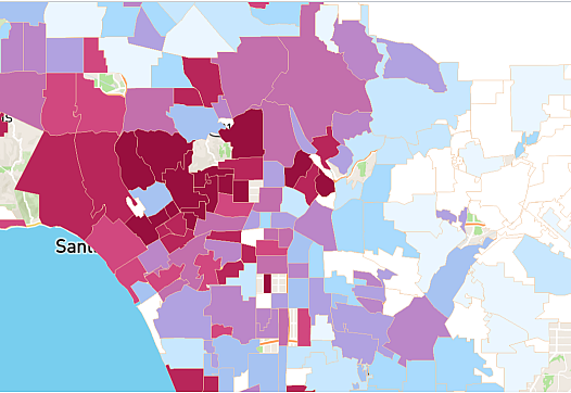 Why does ‘wealthy LA’ have a higher infection rate?