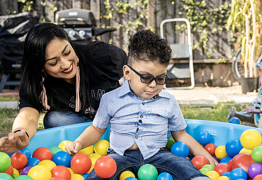 Melissa Alcala and her 3 year old son Gavin at their home in eastern Los Angeles in late August. 