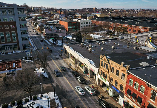 The core of South Bethlehem's downtown is centered upon Third and Fourth Streets, which are bisected by New Street, a critical n