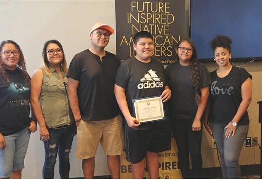 The 2017 graduating class of Future Inspired Native American Leaders, a college readiness program. 