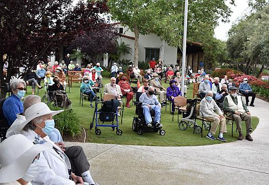 Maravilla senior living community residents gather for an Earth Day celebration in April.