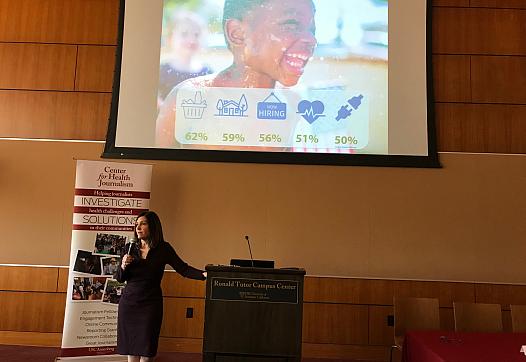 Anna Roth, director of Contra Costa Health Services, speaks to journalists this week.