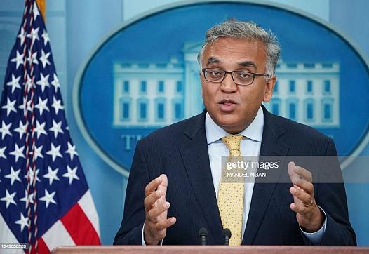 White House COVID-19 Response Coordinator Ashish Jha speaks during the daily briefin