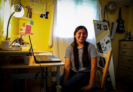 Luz Vazquez Hernandez in her room in Mulberry, Florida.