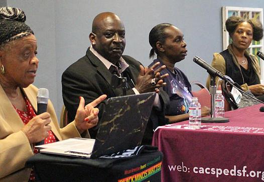 Panelists at the Learning While Black in SFUSD community forum