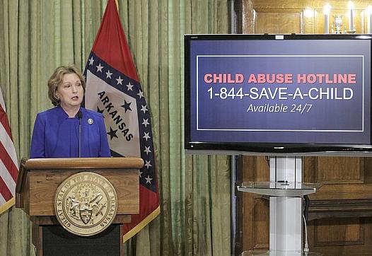 irst Lady Susan Hutchinson talks about child abuse during the covid-19 outbreak on April 20, 2020, at the Governor's Conference