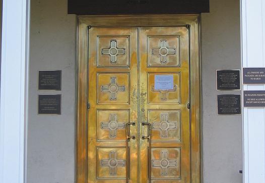 A courthouse door in New Mexico