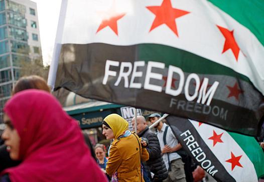 A “Women for Syria” vigil in New York City last April. (Drew Angerer/Getty Images)