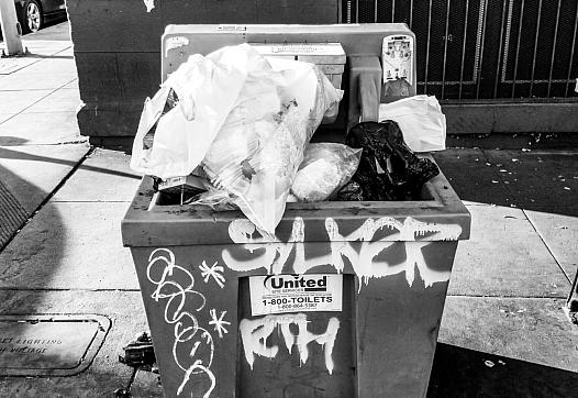 An unmaintained handwashing station in Los Angeles.