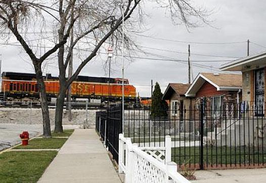 Residential neighborhood near the Corwith BNSF rail yard on Pershing Road.