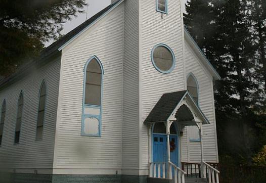  St. Mary’s church on the Bad River reservation in Wisconsin on a rainy fall day.  Mary Annette Pember