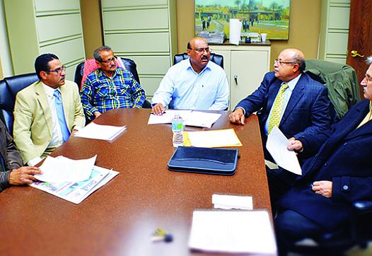 (L-R) SDEIA members Hashem Saeed,  Ahmed Alwahaishi, Mohamed Saleh, Mohamed Ahmed, Abdo Bapacker and Zouher Abdel-Hak met with The Arab American News on Nov. 15  to discuss the four lawsuits the organization has initiated involving Severstal.   