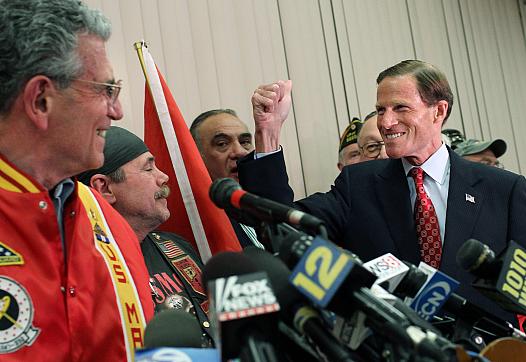 The list of politicians who have been forced to correct false claims about their military record includes Sen. Richard Blumentha