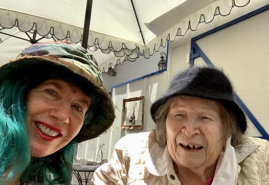 Raven Wylde and her mother Janice enjoy a visit at the Scarlet Begonia restaurant in downtown Santa Barbara on May 26.