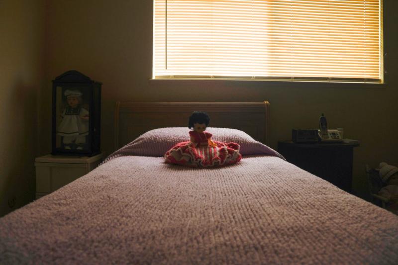 A doll rests on a bed in the only bedroom of Mary Martinez's Salinas apartment. Aug 7, 2020. Ayrton Ostly/The Californian