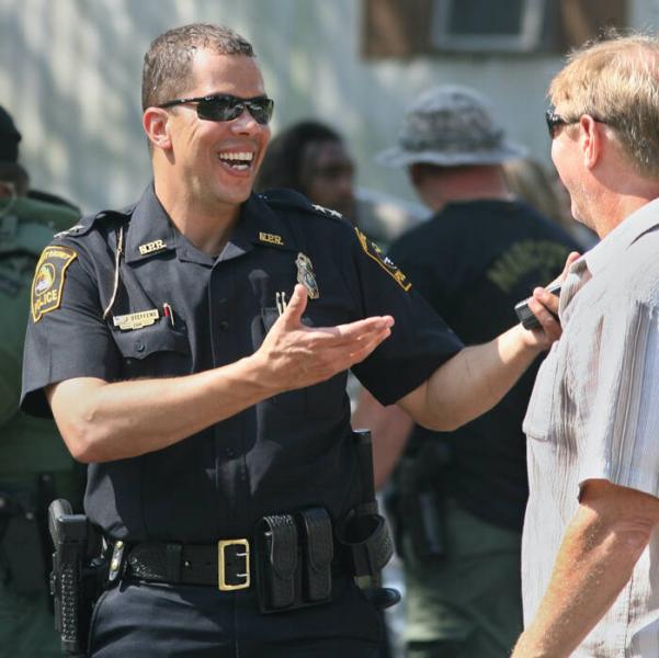 Then New Port Richey Police Chief James Steffens talks with a lieutenant after a SWAT team operation in 2012.Times (2012)