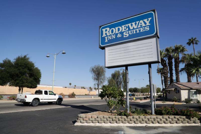 Rodeway Inn & Suites in Indio, Calif., partnered with the state for Project Roomkey, an effort by the state to house individuals experiencing homelessness during the COVID-19 pandemic. VICKIE CONNOR/THE DESERT SUN