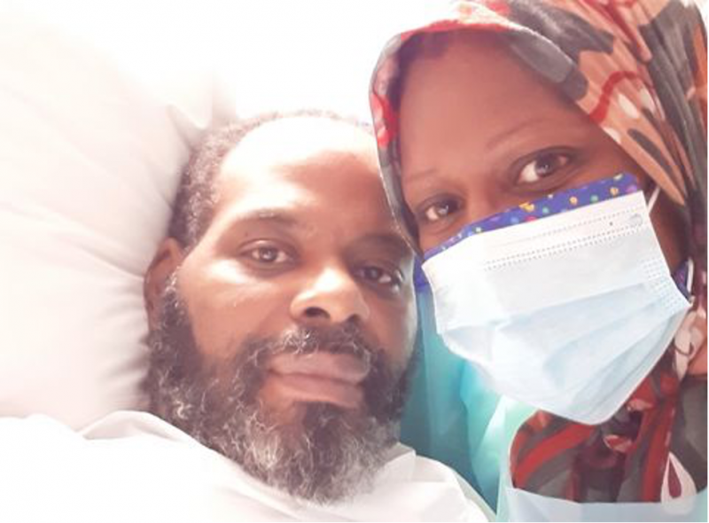 Al Jenkins, and his wife, Hameenah Muhammad. In April, Al needed to be placed on a ventilator. He also lost his mother to the virus. Photo courtesy of Hameenah Muhammad