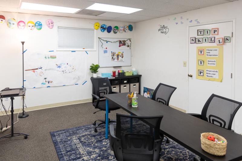A space where group therapy is held at Bay Area Clinical Associates in San Jose on Sept. 6, 2022. Photo by Magali Gauthier.