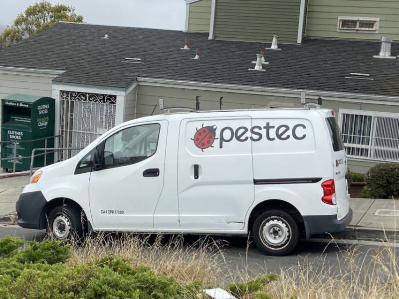 Pestec is available to residents at the Related Properties. Residents said they usually just leave mice traps. Photo by Annika Hom. July 2022.
