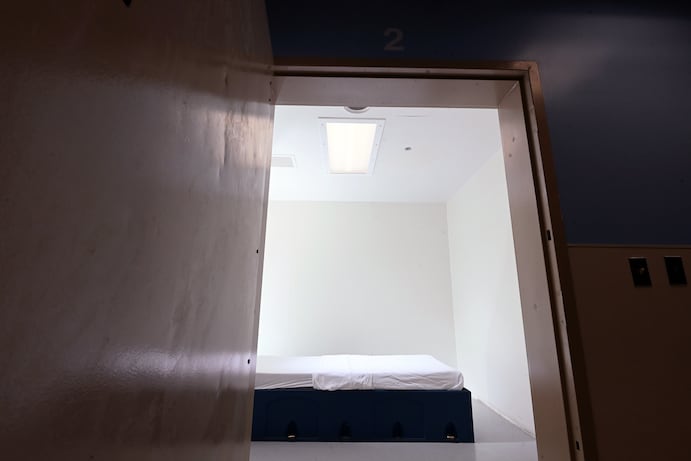 An observation room used for patients that often have psychiatric issues at Greater Baltimore Medical Center. (Matt McClain/The Washington Post)