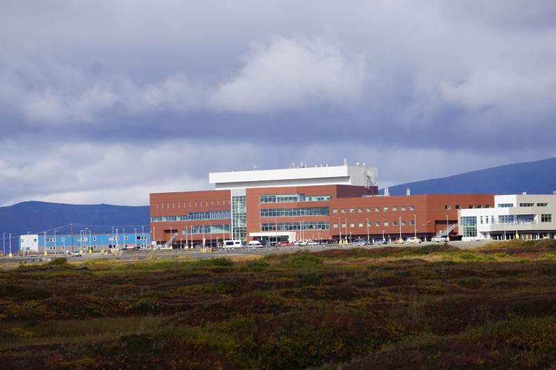 The Norton Sound Regional Hospital in Nome Alaska. Alaska Natives were hospitalized and killed by COVID-19 at disproportionately higher rates that other Alaskans though the gap narrowed after vaccines became available. (Yereth Rosen)