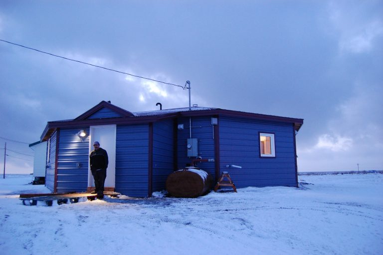 An octagon-shaped home in Quinhagak, Alaska was designed to better suit the environment and Yu’pik culture than designs imported from the Lower 48. (Cold Climate Housing Research Center)